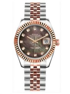 Đồng hồ Rolex Datejust 31 M178271-0032 178271-0032 Thép Oystersteel và Vàng Kim 18ct Mặt khảm trai đen Cọc số kim cương