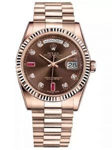 Đồng hồ Rolex Day-Date 36 M118235 118235 Vàng Hồng 18ct Mặt Chocolate Kim cương