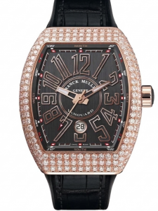 Đồng hồ Franck Muller Vanguard 18K Original Diamonds V 41 SC DT D NR 5N Vàng hồng Kim cương hãng mặt đen