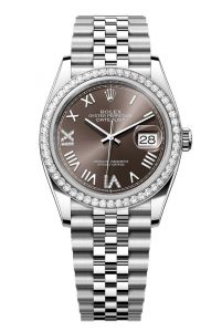 Đồng hồ Rolex Datejust 36 M126284RBR-0063 126284RBR-0063 Vàng trắng và thép Oystersteel Mặt số xám đậm nạm kim cương