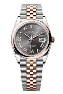 Đồng hồ Rolex Datejust 36 M126201-0047 126201-0047 Demi vàng Everose Mặt số xám Slate nạm kim cương