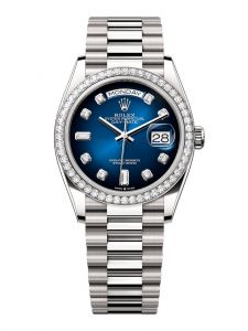 Đồng hồ Rolex Day-Date 36 M128349RBR-0082 128349RBR-0082 vàng trắng 18ct màu xanh ombre, nạm kim cương