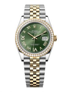 Đồng hồ Rolex Datejust 36 M126283RBR-0035 126283RBR-0035 thép Oystersteel và vàng kim màu xanh olive, nạm kim cương