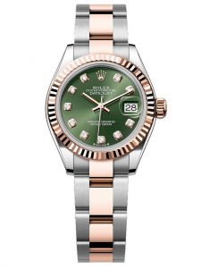 Đồng hồ Rolex Lady-Datejust M279171-0008 279171-0008 thép Oystersteel và vàng Everose màu xanh olive, nạm kim cương