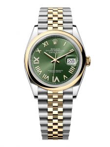 Đồng hồ Rolex Datejust 36 M126203-0049 126203-0049 thép Oystersteel và vàng kim màu xanh olive, nạm kim cương