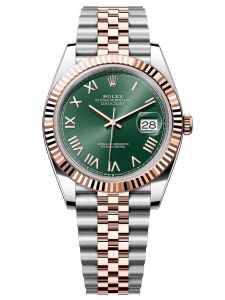 Đồng hồ Rolex Datejust 41 M126331-0022 126331-0022 thép Oystersteel và vàng Everose màu xanh bạc hà