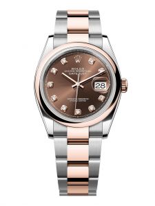 Đồng hồ Rolex Datejust 36 M126201-0054 126201-0054 thép Oystersteel và vàng Everose màu sô-cô-la, nạm kim cương