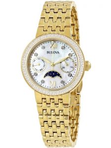 Đồng hồ Bulova 98R224 Goldtone Stainless Steel Diamond Watch