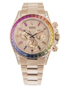Đồng Hồ Rolex Cosmograph Daytona 40 Rainbow M116595RBOWDP 116595RBOWDP Vàng Everose 18ct Mặt Đính Kim cương
