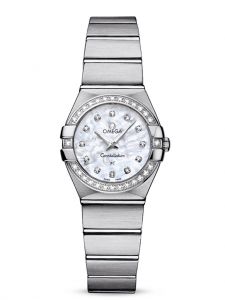 Đồng hồ Omega Constellation 123.15.24.60.55.001 Lady Mini 24 Mặt Ốc MOP Niềng Kim Cương - Lướt
