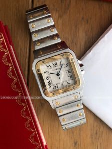 Đồng hồ Cartier Santos Galbee 18k Yellow Gold & Stainless Steel 29mm Quartz Watch 1566  