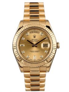 Đồng hồ Rolex Day-Date II M218238 218238 Vàng kim 18ct Mặt Champagne Kim cương