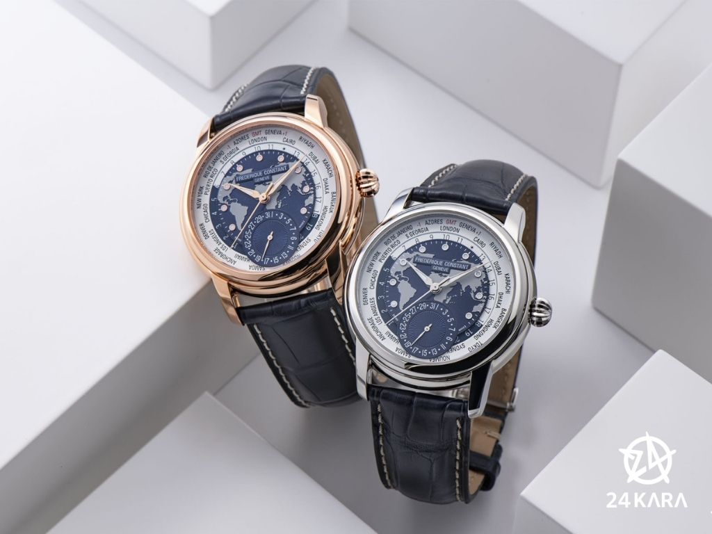 Giới thiệu bộ đôi đồng hồ Frederique Constant Classics Worldtimer Manufacture phiên bản kỉ niệm 10 năm  hợp tác mới
