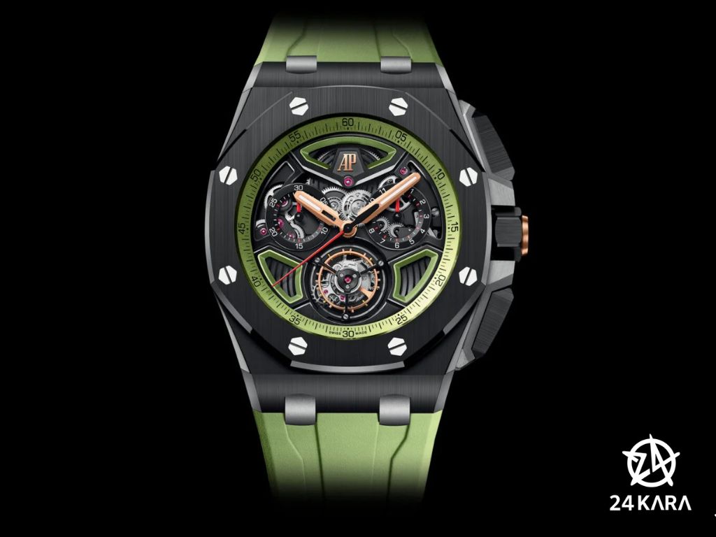 Giới thiệu đồng hồ Audemars Piguet Royal Oak Offshore Tourbillon Chronograph 26622CE.OO.D062CA.01 trong sắc xanh/đen mới!