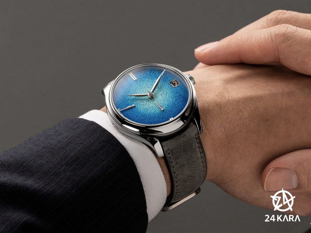 Giới thiệu đồng hồ H. Moser & Cie. Endeavour Perpetual Calendar Tantalum Blue Enamel 1800-2000 mới