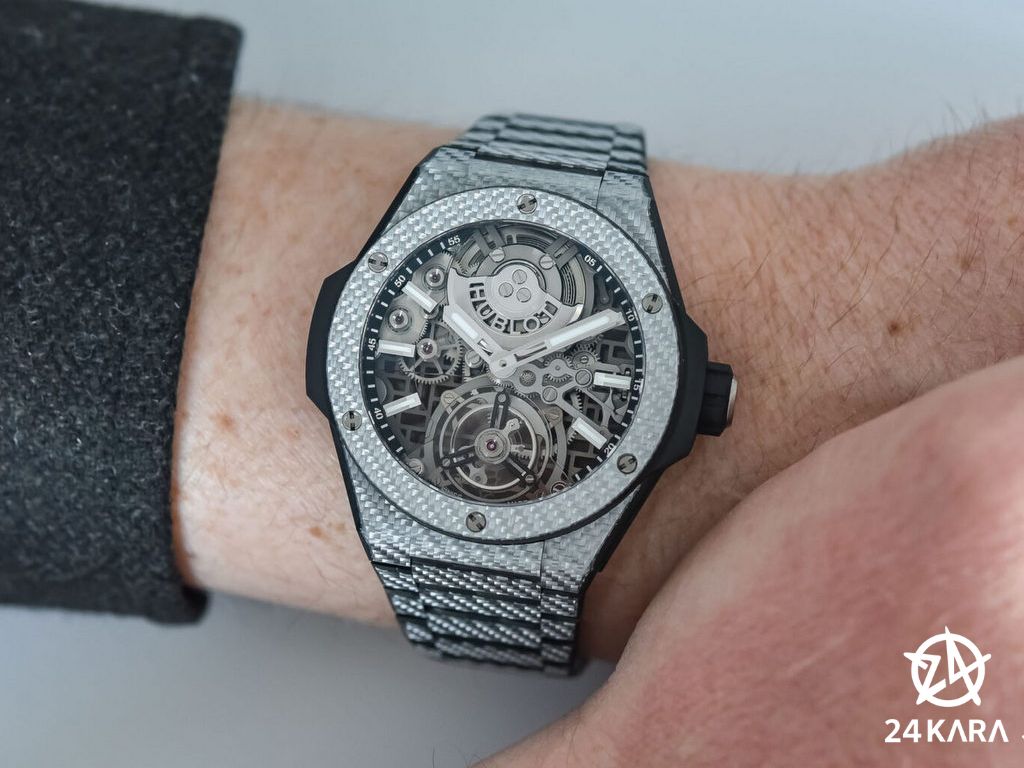 Giới thiệu đồng hồ Hublot Big Bang Integrated Automatic Tourbillon Full Carbon Texalium 455.YS.0170.YS mới
