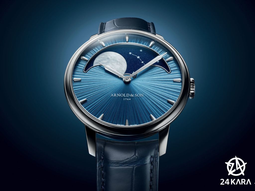 Giới thiệu đồng hồ Arnold & Son Perpetual Moon 41.5 Platinum “Celestial Blue” 1GLBX.U01A.C200X mới