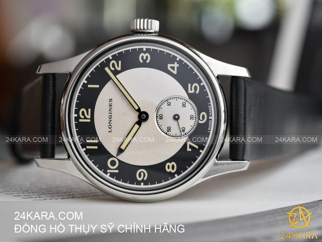 Một bức tranh cổ điển đến từ Longines Heritage Classic Tuxedo small seconds L2.330.4.93.0