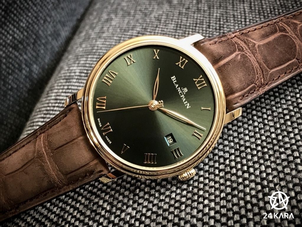 Giới thiệu đồng hồ Blancpain Villeret Extraplate Boutique Edition với mặt số xanh lá mới